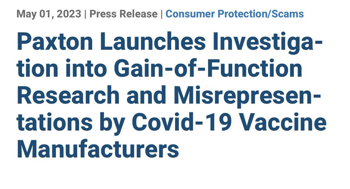 🚨 HUGE NEWS 🚨

👉🏼 texasscorecard.com/state/ag-ken-p…

Michelle Evans, the legislative director of Texans for Vaccine Choice, celebrated the move:
“Texans for Vaccine Choice applauds AG Paxton’s much-needed investigation to enforce transparency and accuracy in advertising,” said Evans.