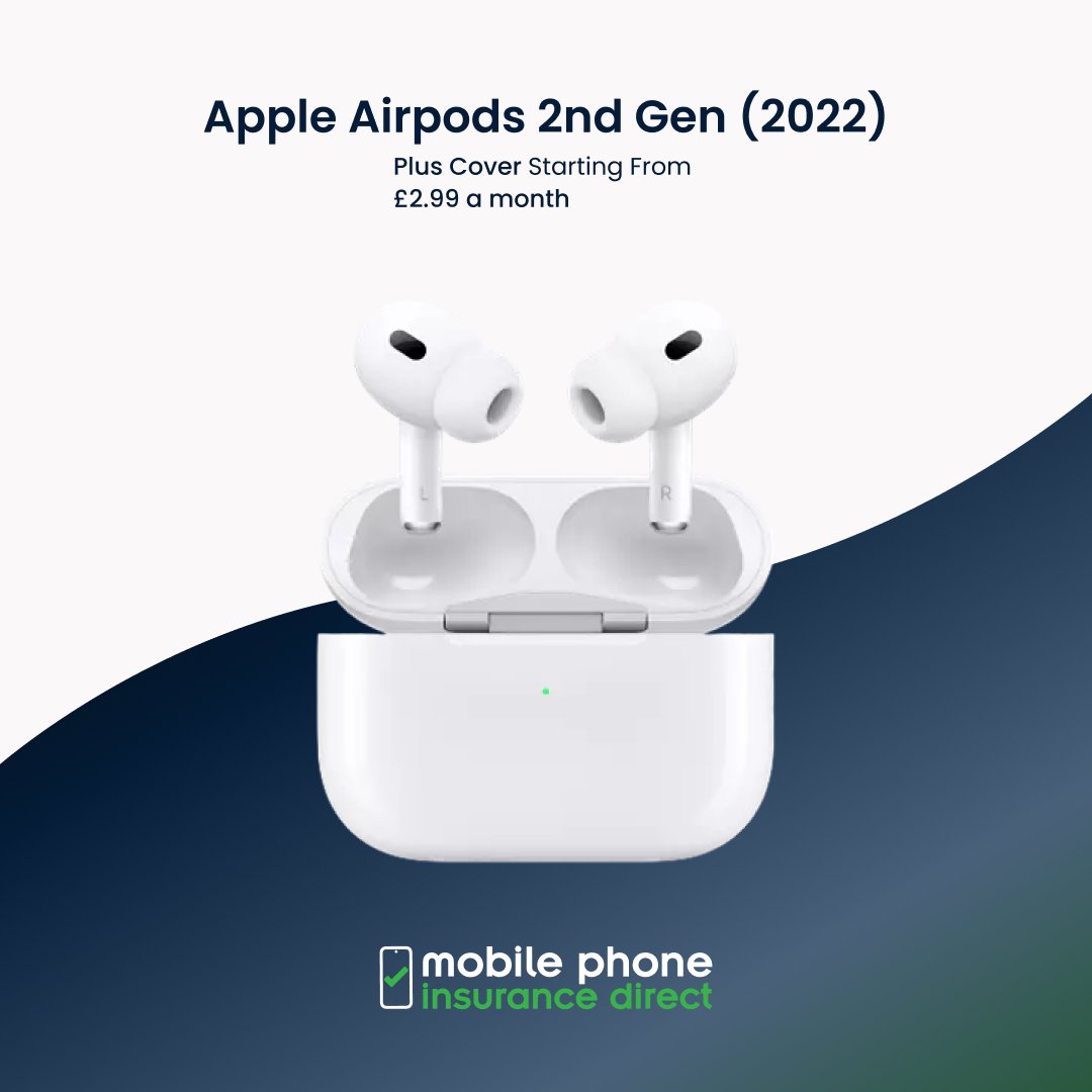 MPID_UK's tweet photo. Enjoy complete peace of mind with mobilephoneinsurancedirect by insuring your Apple Airpods 2nd Gen (2022). With plans starting from as low as £2.99* per month.
#tech #phoneinsurance #phone #Apple #google #protection #mobile #headphones https://t.co/s9CMf1OzW0