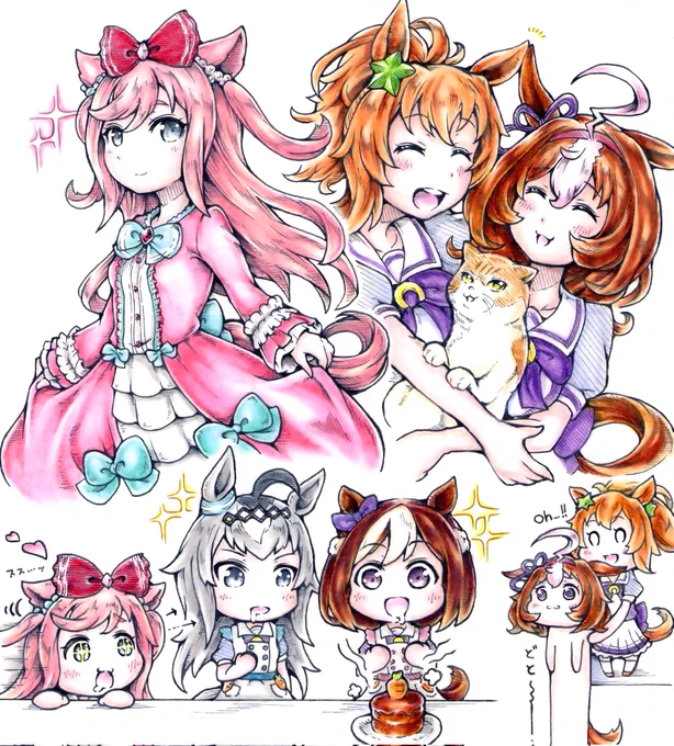 (⁠◔⁠◔⁠)4月に仕上げたデジたんや推しウマ娘ちゃん達です、見納めくださいませ〜🎀