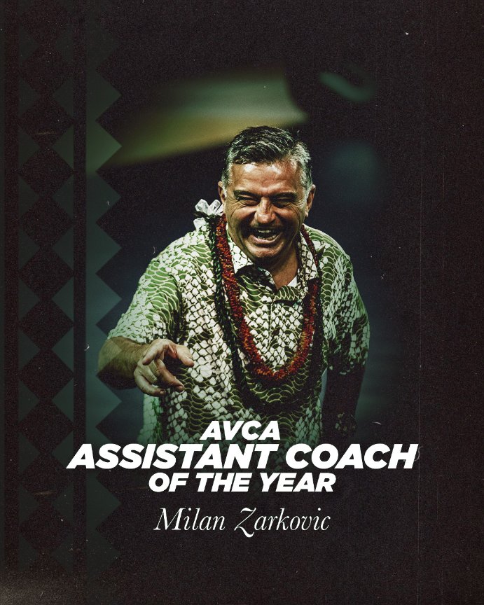 HawaiiMensVB's tweet photo. Congrats Coach Milan!

➡️ https://t.co/WG91aWVxfz

#WarriorBall23 #GoBows #NCAAMVB https://t.co/M2dGRjWb9J