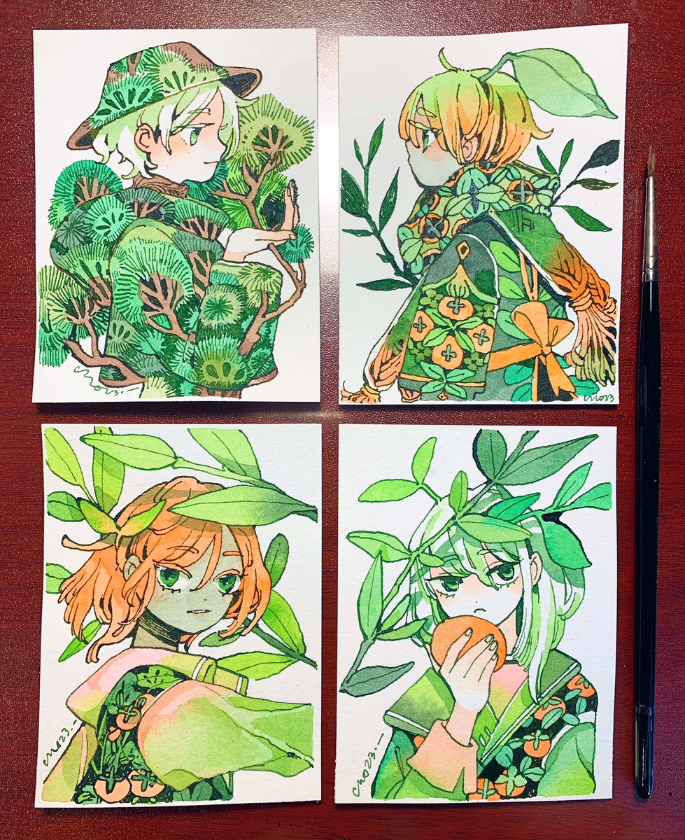 🌱 mini drawings  ink + watercolour