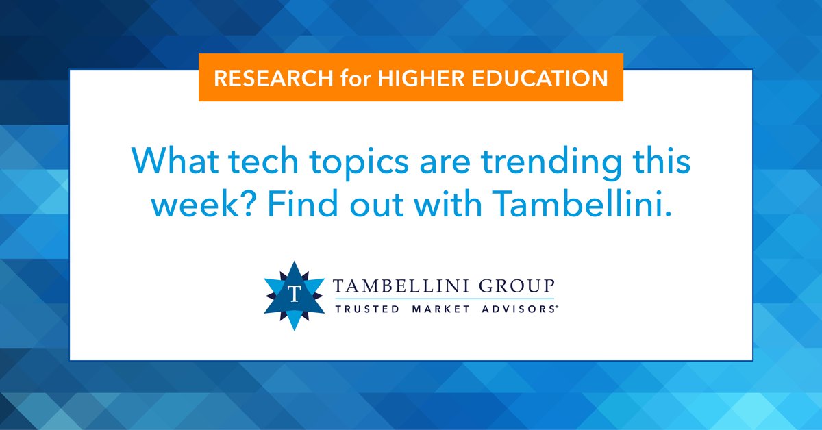 TambelliniGroup's tweet photo. #FinAid and finance, HCM and student systems are trending this week for #HigherEd. Access the research: https://t.co/h4l8J8sF1C

Vendors covered in this week’s #TambelliniResearch:
📌 @CollegeBoard
📌 @EllucianInc
📌 @Jenzabar
📌 @Oracle
📌 @Workday

#AdminSystems #TechStrategy https://t.co/3zsHE3lr9G