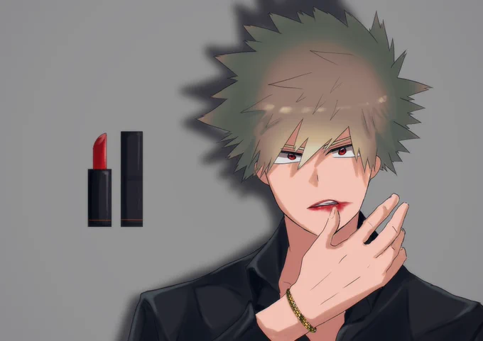 #轟爆版深夜のワンドロ一本勝負 お題 口紅 久しぶりにワンドロしたら時間足りなさすぎたので1枚絵で失礼します。 口紅の広告してるを街中で見てしまって聞いてないぞの漫画…時間が…足りずに…おわってしまった…