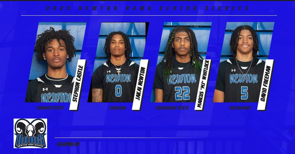 2023 <a href="/NewtonRamsHoops/">NewtonRamsHoops🏀🐏🏀🐏</a> Signees
<a href="/1MarcusWhitlock/">22savage</a> <a href="/jakai_newton/">Jakai Newton</a>  <a href="/DFree555/">David Freeman</a> 
<a href="/AthleticsNewton/">NHS Rams Athletics</a>