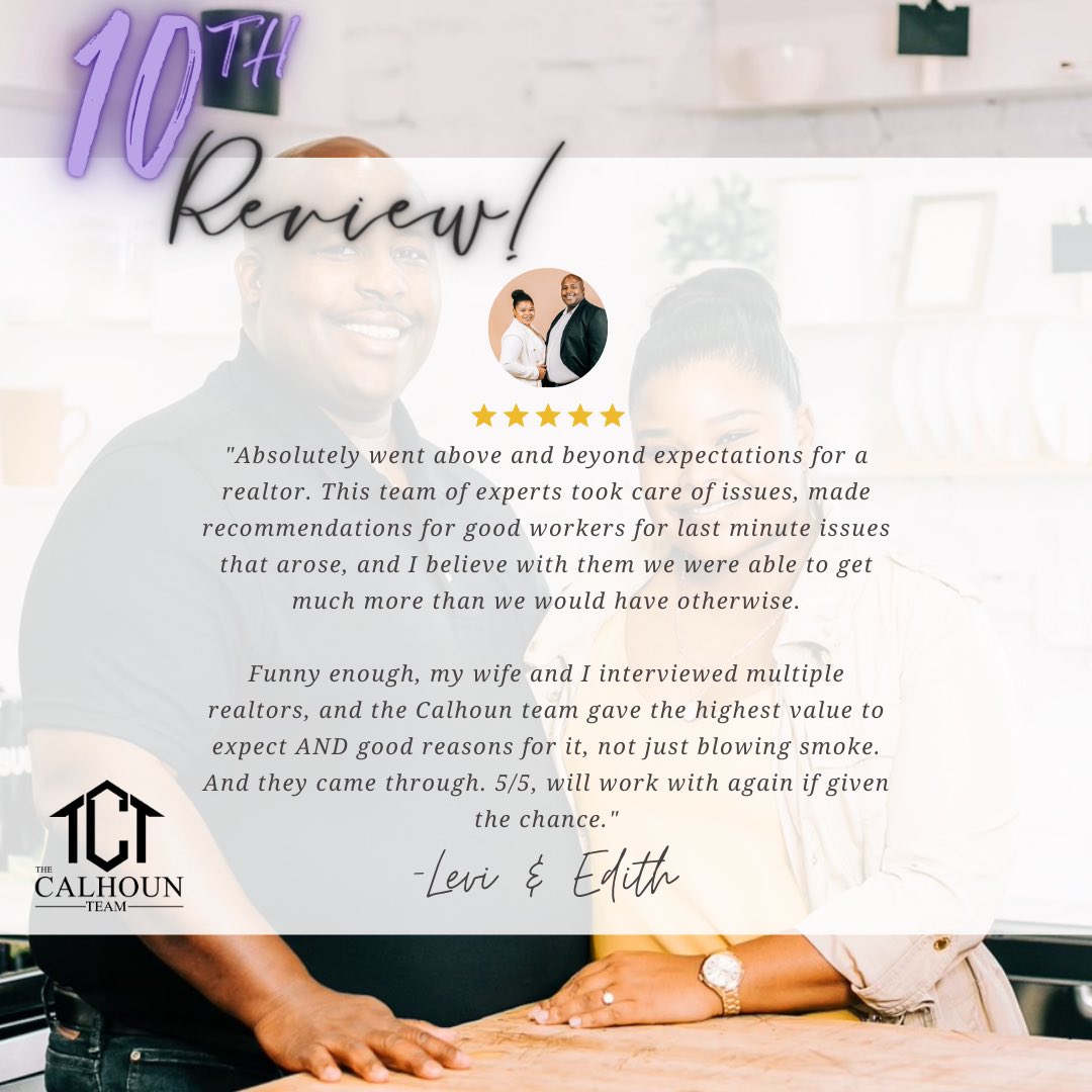 brizpops's tweet photo. πWe received our 10th review on our google business page. Weβre very thankful for our clients who took the time to provide feedback on working with The Calhoun Team!
#Cincinnatirealtors #Daytonrealtors #OhioRealEstate #OhioRealtors #KellerWilliamsAdvisors #TheCalhounTeam https://t.co/T9Gk3vLBjU