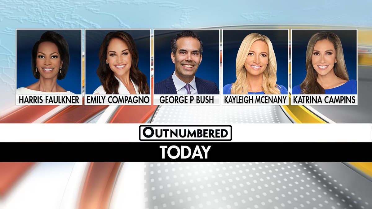 Coming up at 12pm EST on OUTNUMBERED: @HARRISFAULKNER @EmilyCompagno @kayleighmcenany @KatrinaCampins & WELCOME BACK @georgepbush! #Outnumbered #FoxNews