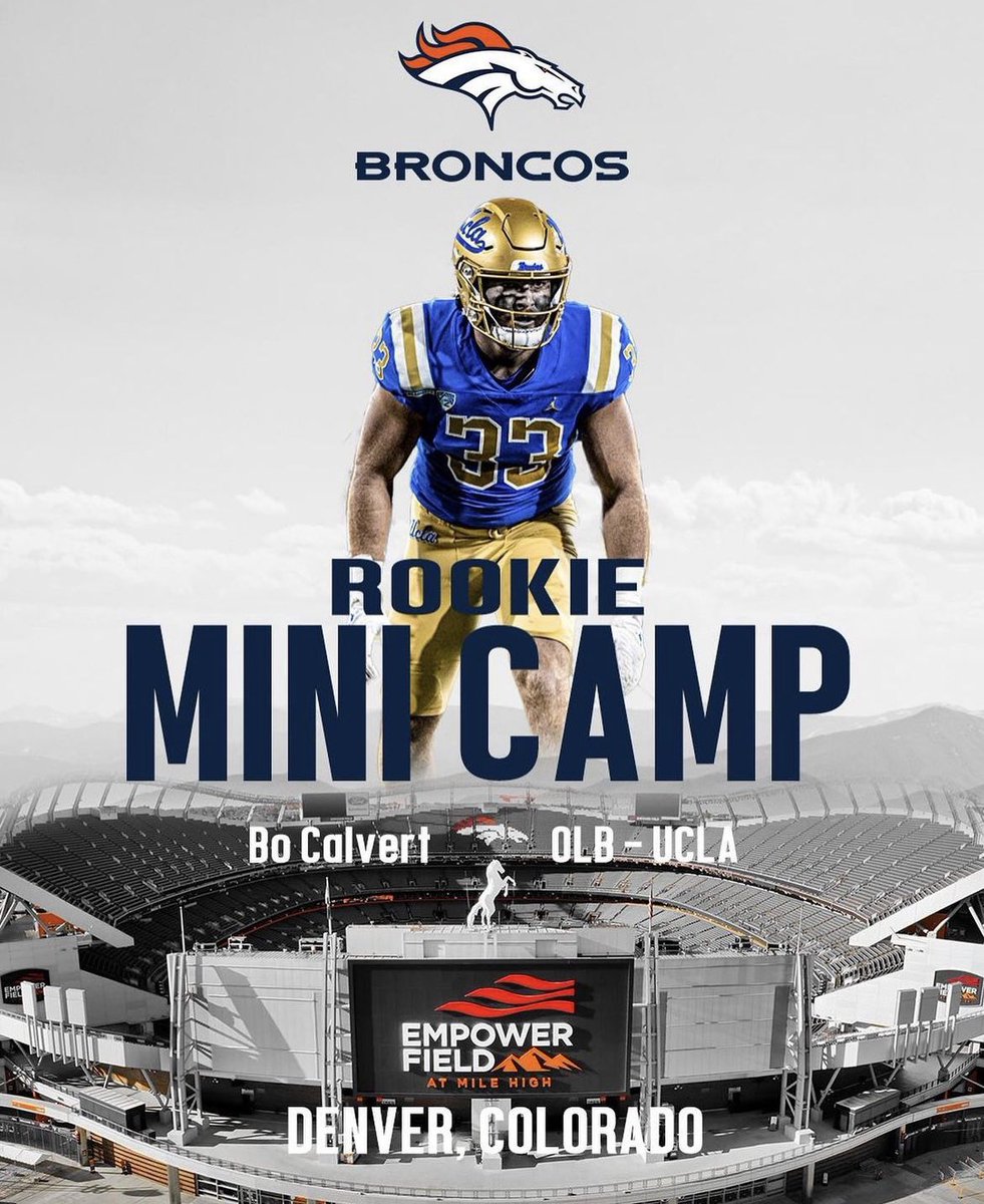 Per his Instagram, former #UCLA linebacker Bo Calvert has been invited to the Denver Broncos’ rookie minicamp.