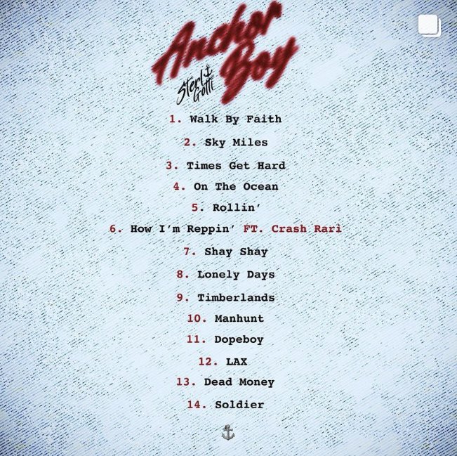 JoshStavola's tweet photo. Anchor Boy Out Now @SterlGotti ⚓️💙 Track 10. “Manhunt” produced by Me &amp; @ejstellarr https://t.co/2q0Emt2YdL