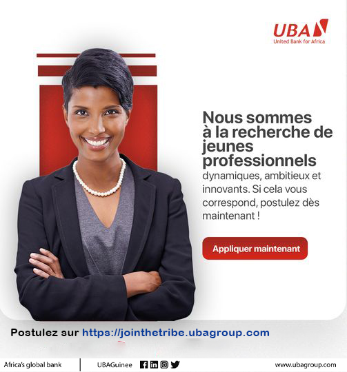 UBAGuinea's tweet photo. Vous รชtes jeunes et qualifiรฉs, vous รชtes ร la recherche d'une expรฉrience? Cette opportunitรฉ est pour vous!
UBA vous donne la possibilitรฉ de rejoindre son programme de formation #UBAGMAP (Graduate Management Acceleration Programme) en Guinรฉe.
Postulez dรจs maintenant en cliquant sur ๐๐ https://t.co/WA1IyDlufi
Date limite : Vendredi le 05 mai 2023 ร minuit.
#AfricaGlobalBank #UBACares