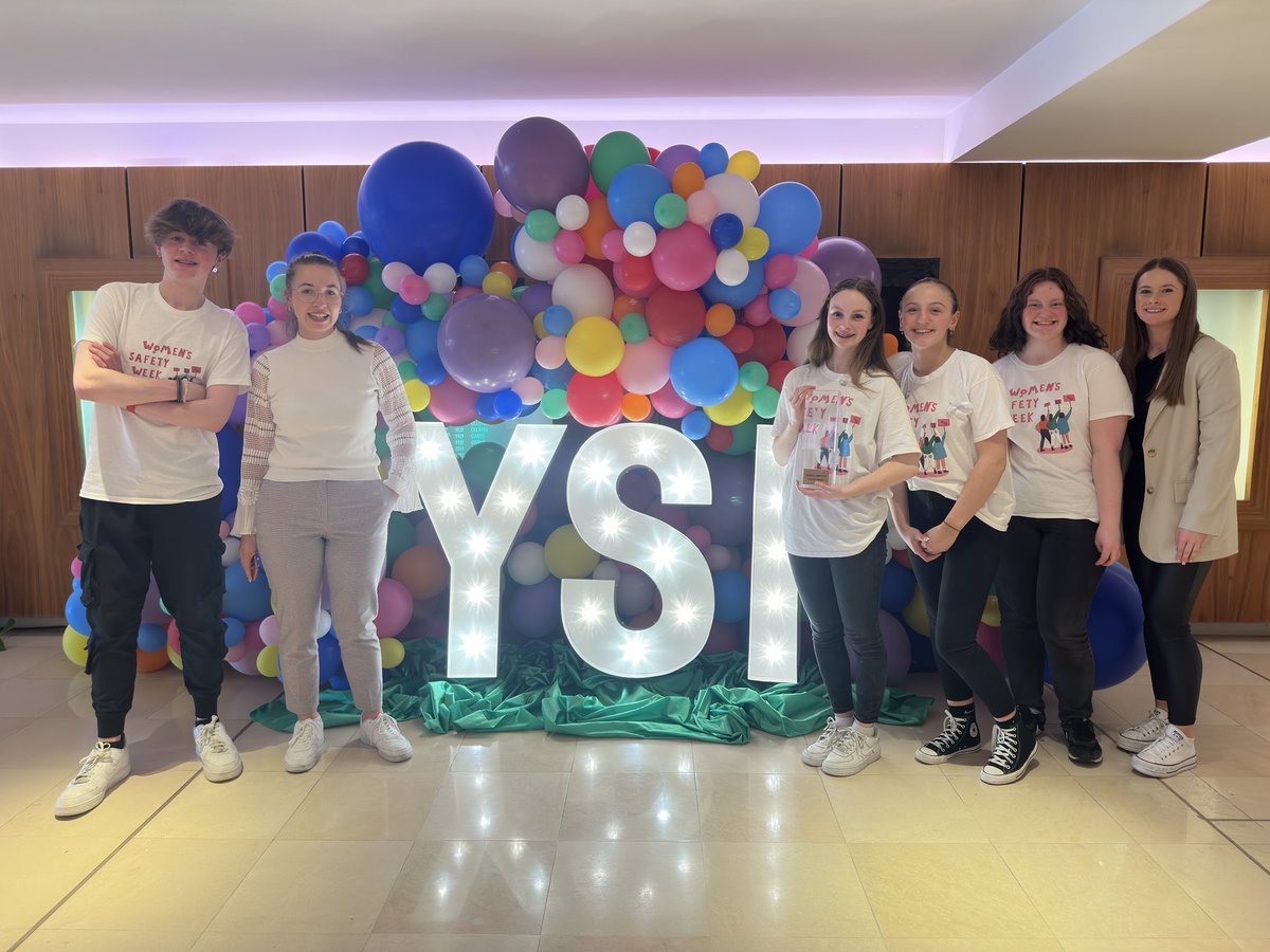 womenssafety22's tweet photo. We are SO HAPPY to announce we were crowned 3rd in the #ysiawards2023 ceremony!
We would like to hugely thank YSI, our YSI co-ordinators Yanina and Zoe. 

We are going to continue to make our society safer for women!
@ysinow @Womens_Aid @FirhouseETSS https://t.co/aGMNwybiuz