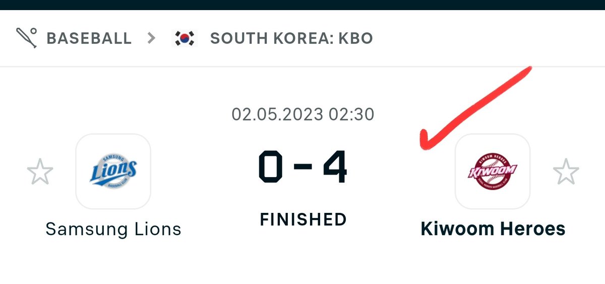 #FreePick 🆓️
#KBO 🇰🇷
🔥☑️☑️☑️☑️☑️☑️☑️☑️🔥
🧨Kiwoom Heroes ML 🧨
🔥☑️☑️☑️☑️☑️☑️☑️☑️🔥 
@kiwoomheroes_ #Btc 
#GamblingTwitter #GamePass 
#KBO_IS_WILD  #KBO정규리그 
☑️☑️🔥 Retweet & Like 🔥☑️☑️