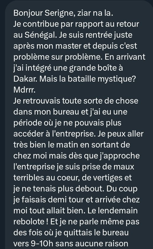 AlaadjiDitakh's tweet photo. Pour ceux qui pensent que ces soucis mystiques n'existent pas... 
Le cas d'une soeur qui est rentrée aussi https://t.co/HunIFcC0Yk