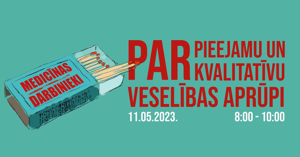 Tiekamies 11. maijā plkst. 8.00 pie LR Saeimas, lai vienotos kopīgā akcijā par pieejamu un kvalitatīvu veselības aprūpi 🚨 Visi agrāk vai vēlāk būsim pacienta statusā, tāpēc mūsu pienākums ir iestāties par cieņpilnu un atbildīgu pieeju veselības finanšu un politikas plānošanā!