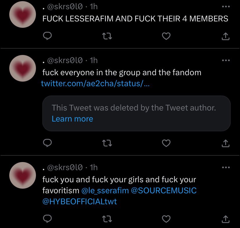 protectlsrfm's tweet photo. 🚨 Mass report!! 

⚠️ 1st account: file under harassment > encouraging others to harass them > add additional tweets or context 

⚠️ 2nd acc: file under harassment > sexually harassing them > add additional tweets or context 

> https://t.co/96OsdwVW10

> https://t.co/w9pOgX1ab9 https://t.co/wapw8mLY3M