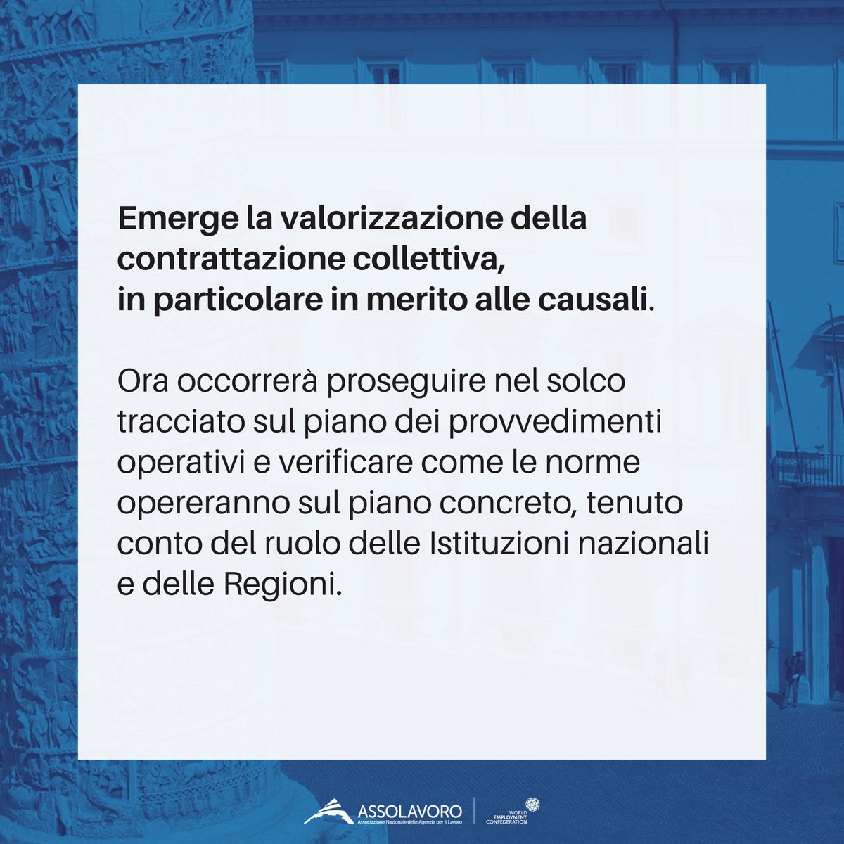assolavoro's tweet photo. Giusta la direzione dei provvedimenti del #Governo. Ora verifica nell’operatività. 
#Assolavoro sul Decreto Legge per l’inclusione sociale e l’accesso al mondo del lavoro 👇 #DecretoLavoro #LavorodiValore https://t.co/NcNe9CtNjT