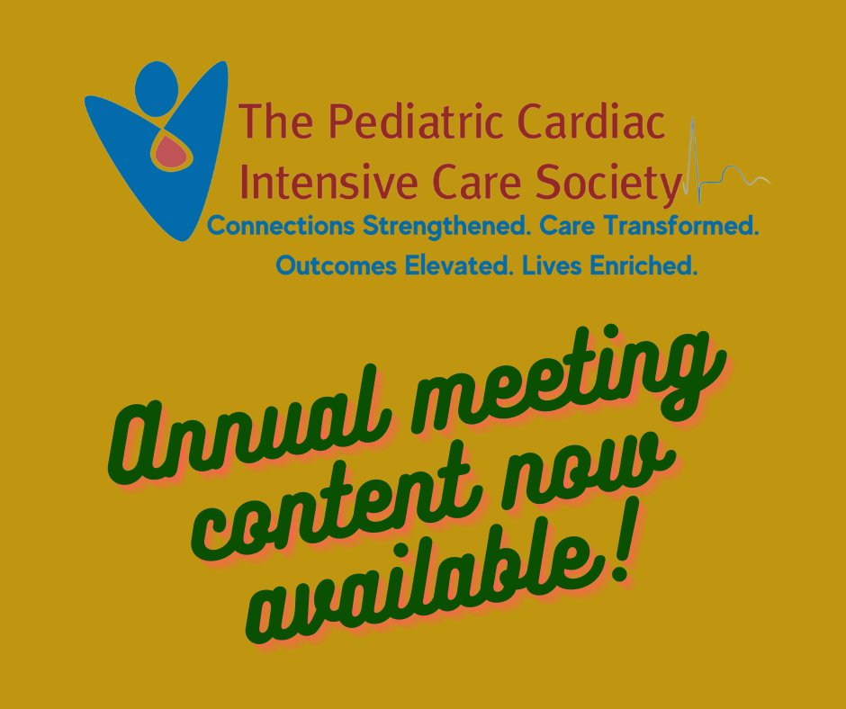 Annual Meeting content is now available! If you missed a session, recordings from select annual meeting sessions are available for you to review or watch for the first time. #pediatriccardiac pcics.org/education/pcic…