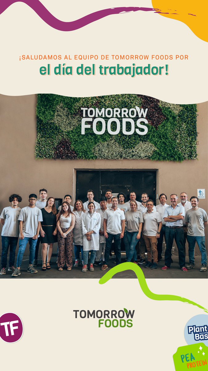 🙌🏼 Queremos enviar un saludo a todo el equipo de <a href="/TomorrowFoods/">Tomorrow Foods</a> por la celebración del Día del Trabajador, que tuvo lugar ayer, 1 de mayo. 

¡Gracias por ser parte de este gran equipo!

#PlantBased4aBetterWorld