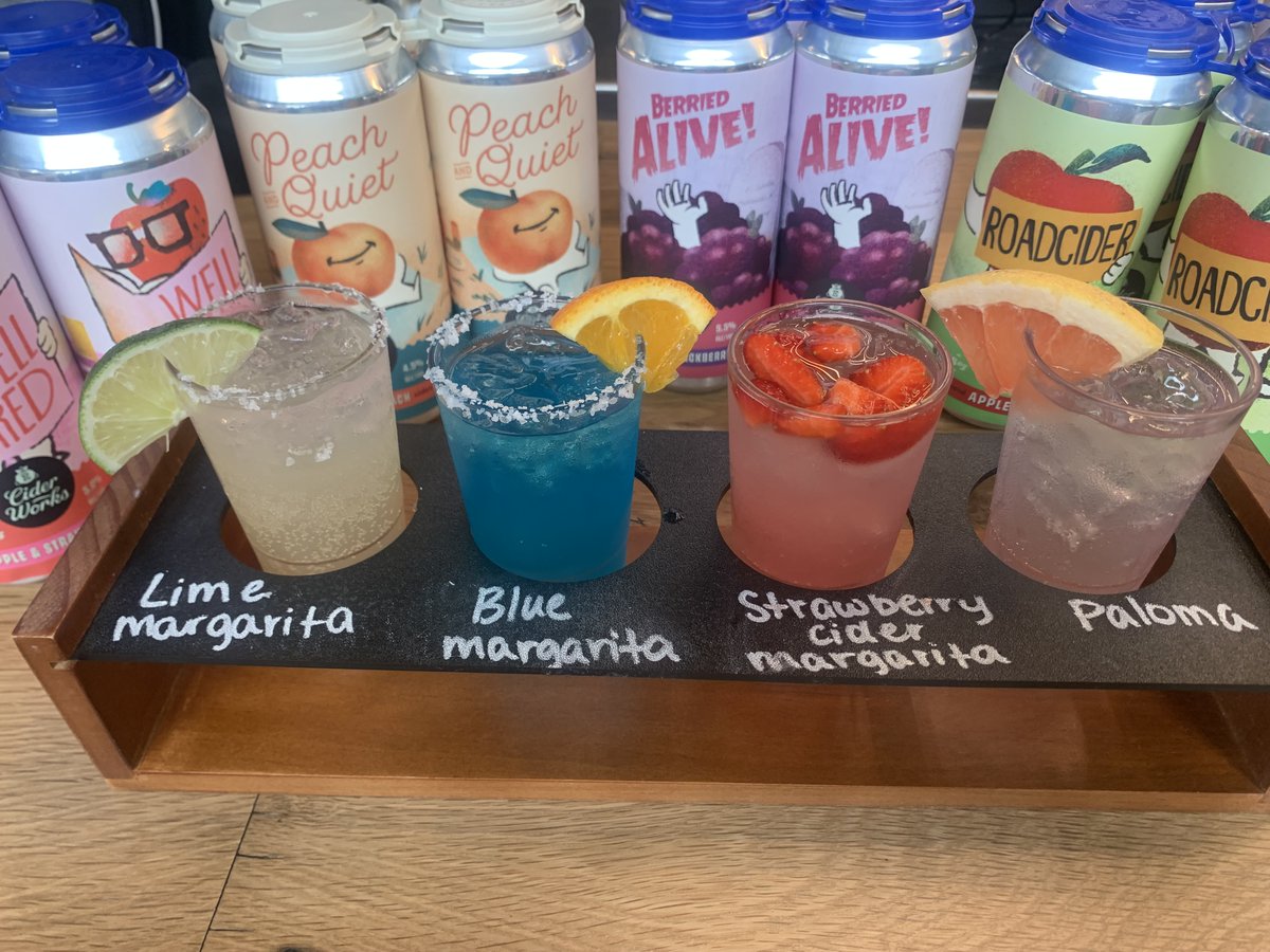 Life is a fiesta.

Our Cider Shed is getting in the Cinco de Mayo spirit by offering the most delicious margarita flight paired with a taco flight this week Tuesday - Friday. If you love margaritas - come check out this tasty flight to get you into the spirit starting tomorrow.