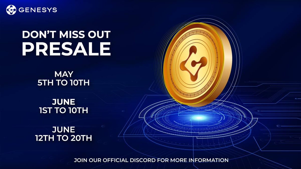 belufrancese's tweet image. Exciting news! Don't miss out on the Genesys Network presale happening from May 5th to 10th. Only 300,000 coins will be available! Genesys will soon be listed in Mexc, P2P &amp;amp; Bitforex. It's a PoA consensus blockchain EVM compatible, offering a variety of web3 Dapps and services in…