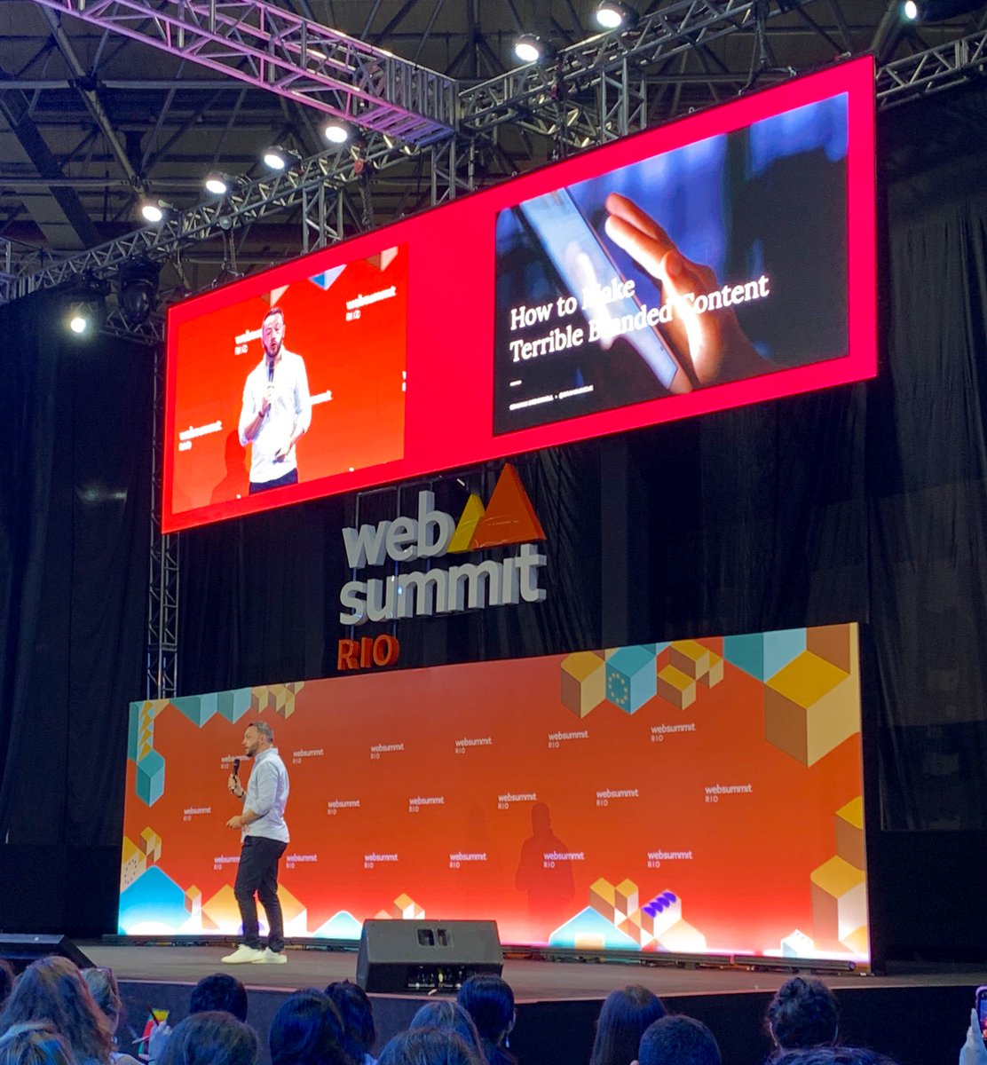 robsonfonck's tweet photo. Wanna use storytelling to make a remarkable branded content? “The protagonist of the story should never be the brand, but the audience” @grahammcuk at #WebSummitRio https://t.co/gYwzq7Hfim