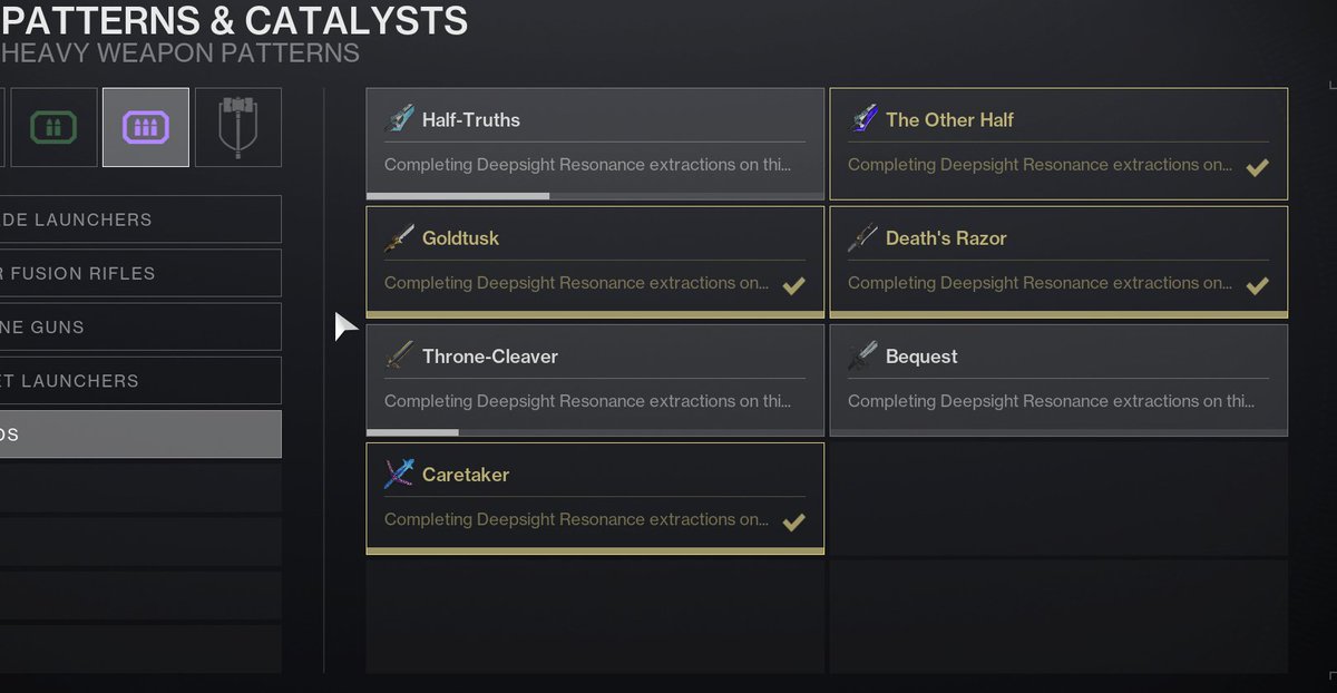 MyAbsolutions's tweet image. Over 300 Defiant engrams used on getting sword patterns, and I barely just started on my Titan. 1/5 so far #Destiny2 @DestinyTheGame