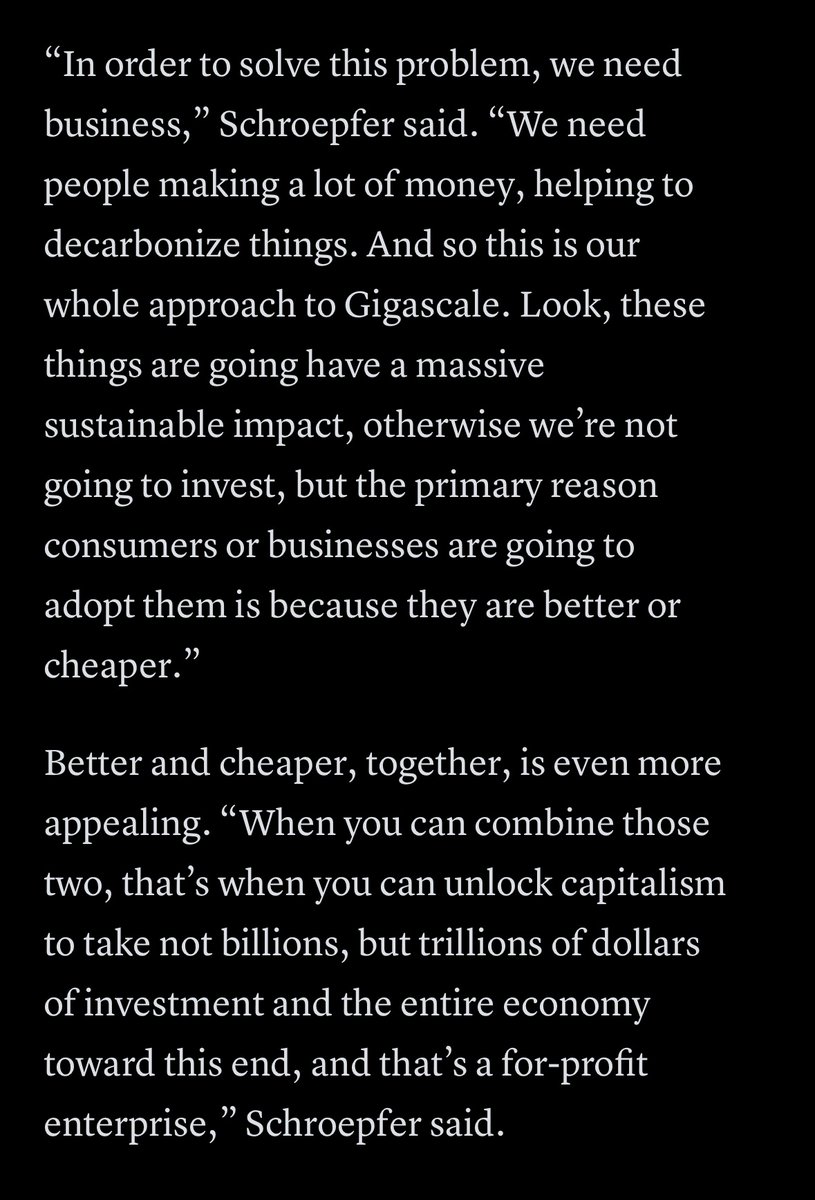Congrats to <a href="/schrep/">Mike Schroepfer</a> on the launch of <a href="/gigascale/">Gigascale</a>! He’s been a hugely impactful supporter of climate tech startups for years as an adviser, investor, and conduit for top talent. We’re very excited for what he, <a href="/victoriabeas/">Victoria Beasley</a>, and <a href="/EvalineTsai/">Evaline Tsai 👩🏻‍🔬</a> have planned.
cnbc.com/2023/05/02/for…