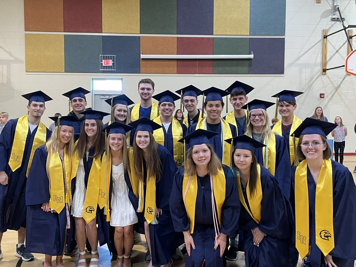 KBElementary's tweet photo. The LNHS Eagle seniors visited @KBElementary one more time! It was so great to have them back home as our honored guests. #ShareTheGoodLPS #kbcougars https://t.co/kqJnqigCea