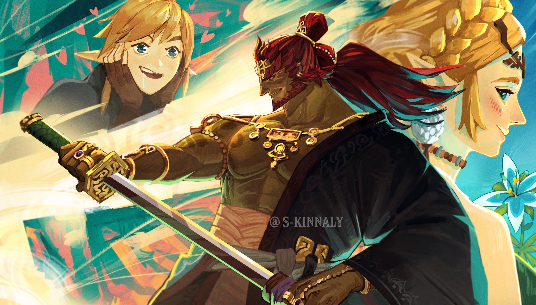 S-Kinnaly🌙 COMs OPEN on X: "Ganondorf illustration with Link and Zelda  https://t.co/eQV11D5Pcr" / X