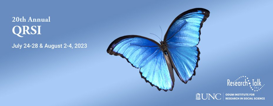 The 20th annual Qualitative Research Summer Intensive. 18 professional development courses taught by leading scholars in the field of #qualitative inquiry. #QRSI2023 Register: researchtalk.com/qrsi-2023/