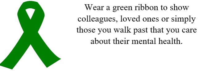 Got Green??  1 in 5 young people (age 13-18) has or will develop a mental illness in their lifetime. Show your support this month with wearing a Green ribbon 💚💚💚💚 #MayisMentalHealthmonth #YourMentalHealthMatters