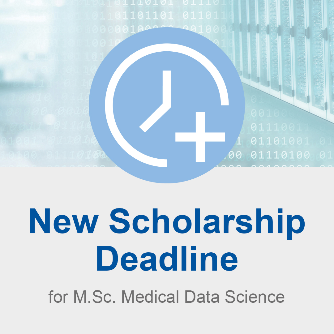 📢Good News❗️
The application deadline for our #scholarships in the #MedicalDataScience program has been extended.

New Deadline: May 25, 2023 ⏰

Apply now at: master-medical-data-science.de/stipendien/