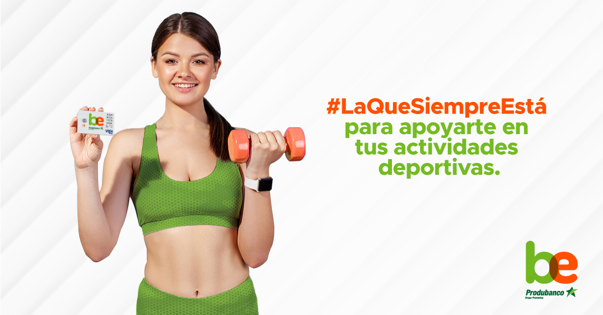 Con tu Tarjeta be Produbanco 💳 puedes realizar los consumos de todas tus actividades deportivas🏃🏻‍♀️. 
Mantente saludable utilizando #LaQueSiempreEstá en gimnasios 🏋️, inscripciones a carreras atléticas 💪🏻, alimentación🍴 y todo lo que te imagines 🌐

#beProdubanco #DíaDelAtletismo