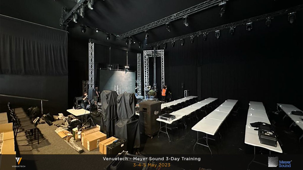 venuetech_'s tweet photo. It's all set up and ready to go! The large-scale Venuetech - @MeyerSound 3-day training kicks off tomorrow at SIMA Performing Arts Theater, Dubai!

#VTtraining #meyersoundtraining #meyersoundeducation https://t.co/Tf8SDHJEhO