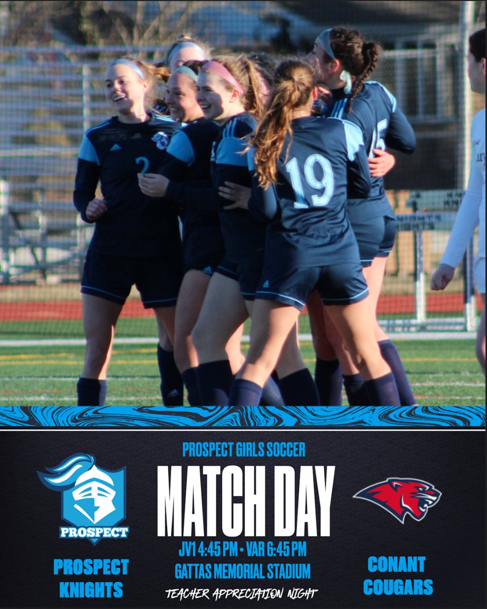 Match Day Tuesday! is here, JV2 @ Rolling Meadows starting @ 4:45pm. JV1 &amp; Varsity will host the Conant cougars in George Gattas Stadium with kick offs @ 4:45pm &amp; 6:45pm. Varsity will be celebrating National Teacher Appreciation Day with their special guests @ halftime! LGK! TAN!
