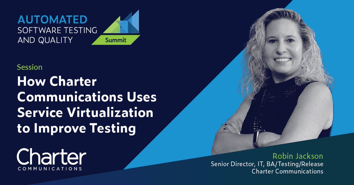 Parasoft's tweet image. Are you ready to learn how companies like Charter Communications use #servicevirtualization to reduce testing time? Come join our Automated Software Testing and Quality Summit on May 16th and find out! #AutomationTesting  prsft.co/42fN7oT