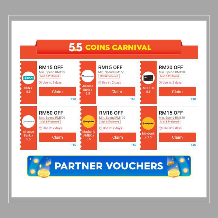 Shopee 5.5 Sale x Bank Vouchers