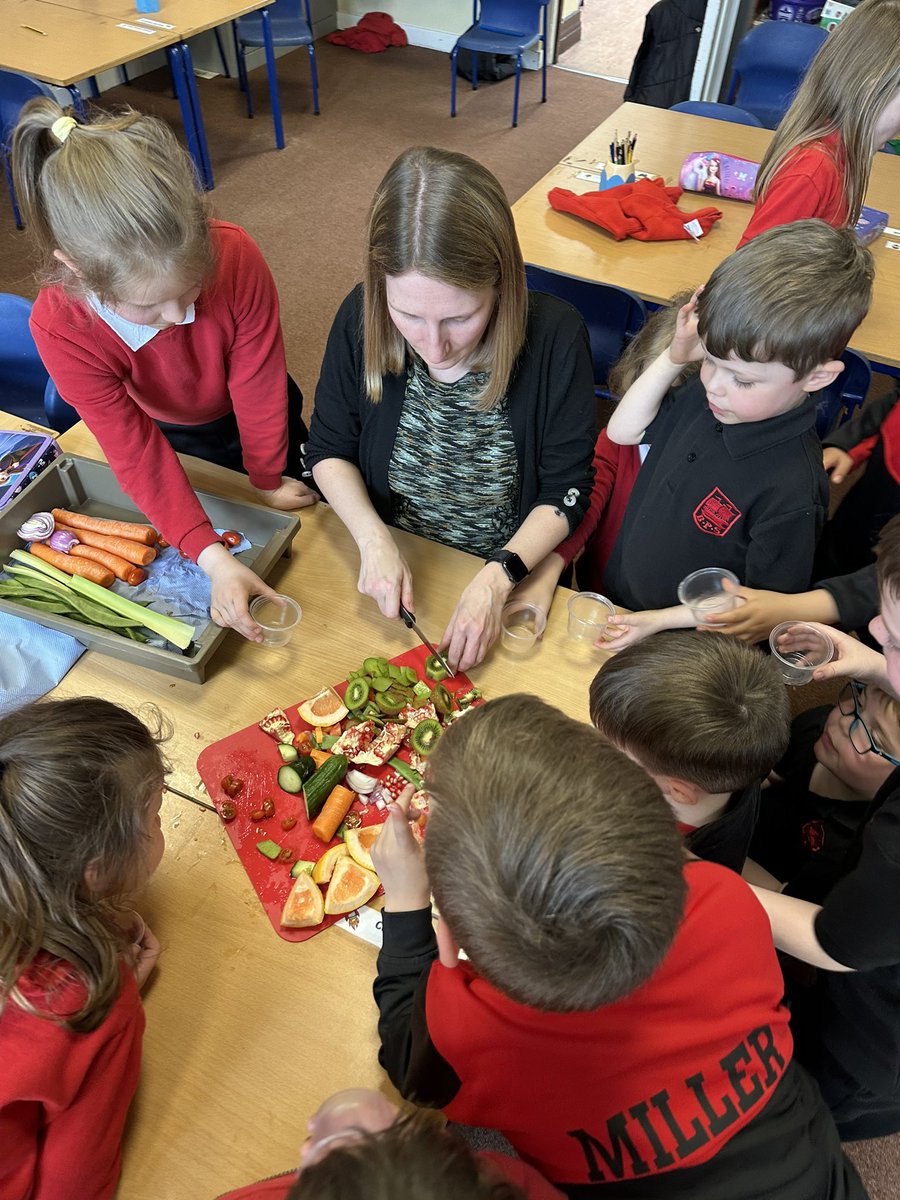 MissBallBPS's tweet photo. Health Week 2023
P1 enjoyed trying a range of healthy fruit and vegetables. Remember to ask them which new foods they liked. 🥕🥝🫛🥒🧅#BPSHealthWeek https://t.co/2xqA5fo184