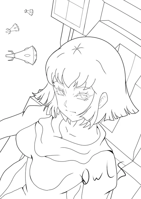 ハマーン様も線画まで進めました。  塗りながら気になるところは修正していきます。  皆さん、今日も1日お疲れ様でした。  それではおやすみなさい、良い夢を💤  #イラスト #みんなで楽しむTwitter展覧会 #芸術同盟