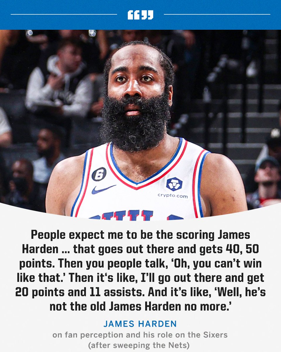 James Harden said this after sweeping the Nets in the first round 👀