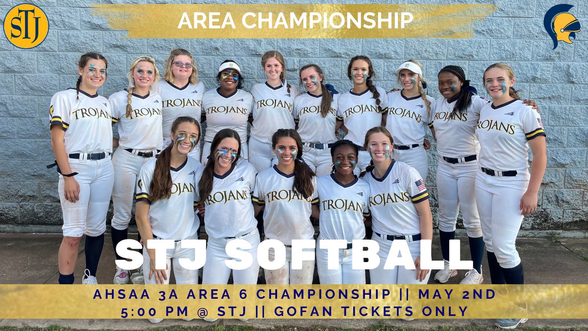 STJAthletics1's tweet photo. Softball Area Championship!!!

Today at STJ at 5:00 p.m.  

Come out and support these outstanding girls!  All tickets are on goFan.  

GoFan Link: https://t.co/GARRGkDPZi https://t.co/6d77SeiKMA