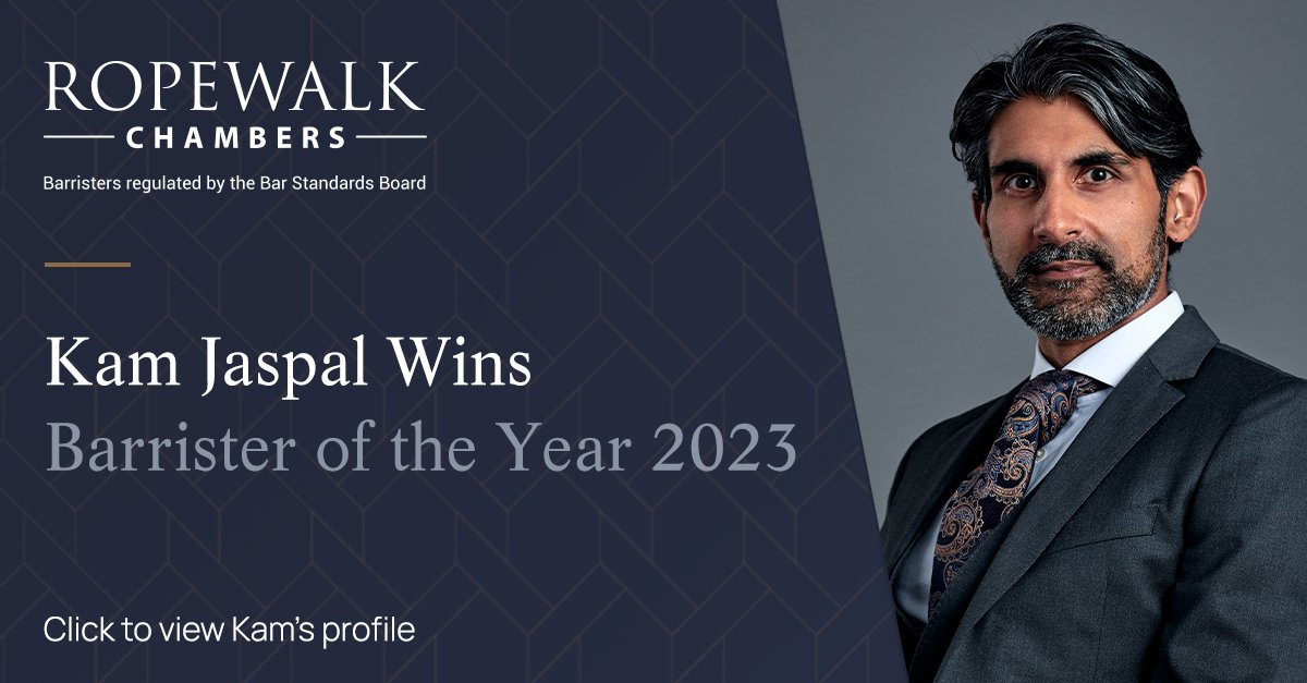 ropewalklaw's tweet photo. We are delighted to announce that Kam Jaspal won the Barrister of the Year 2023 award at the @NottsLawSociety Annual Awards Dinner. We extend our congratulations to Kam. 

For more on Kam's practice: https://t.co/22N5ZsuGJI https://t.co/FLY59jb0IS