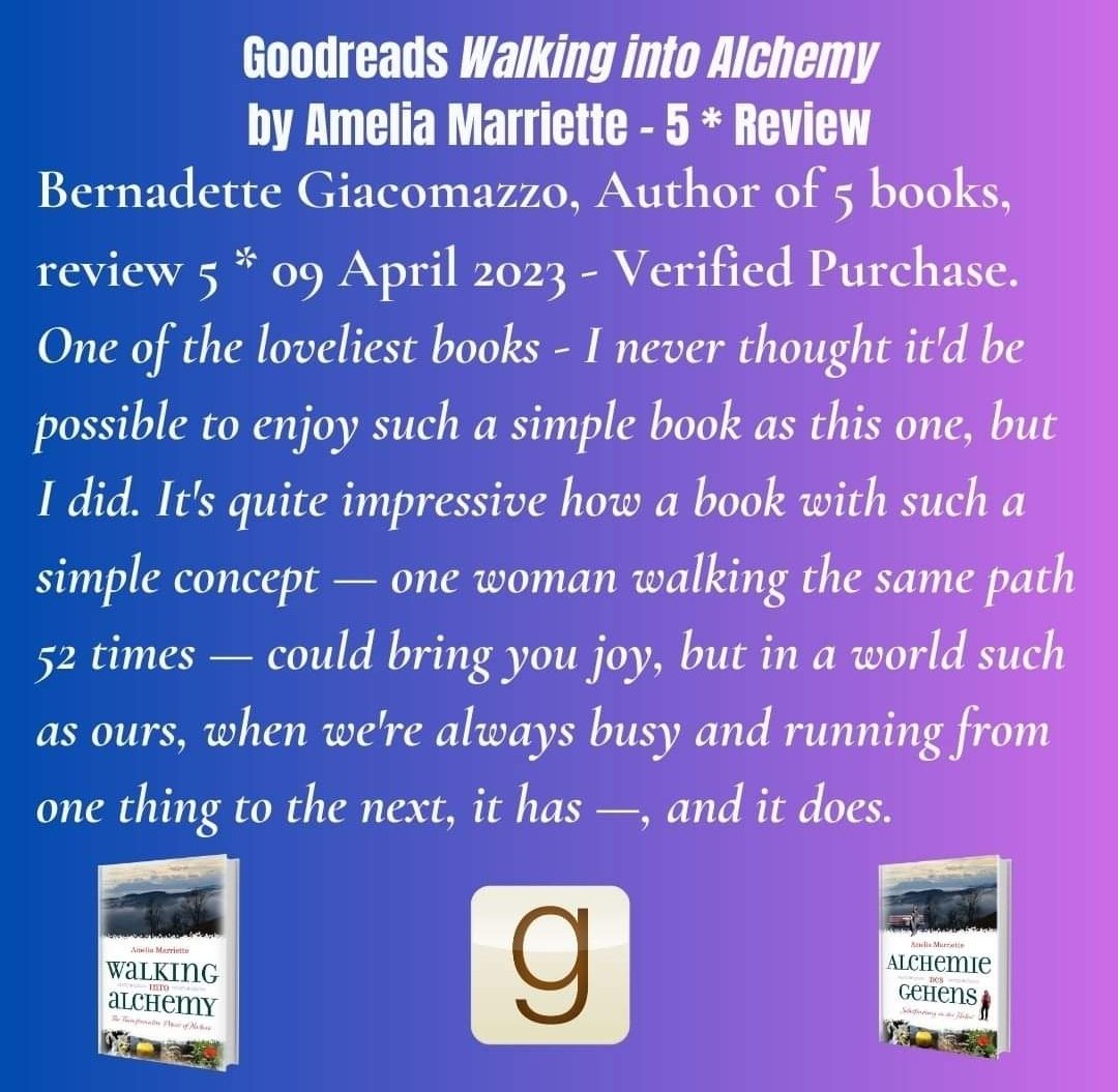 Writing_Austria's tweet photo. Another happy reader - and author of 5 books - the New York based Bernadette Giacomazzo.
Sale on now!
https://t.co/PNwDdvdMl7
#walkingintoalchemy - 19.99
#alchemiedesgehens - Nur 15.00 Euro
#hiking #Wandern #natur #naturecure #lavanttal #kaernten #author #writerslife https://t.co/u0Gvpfpwix