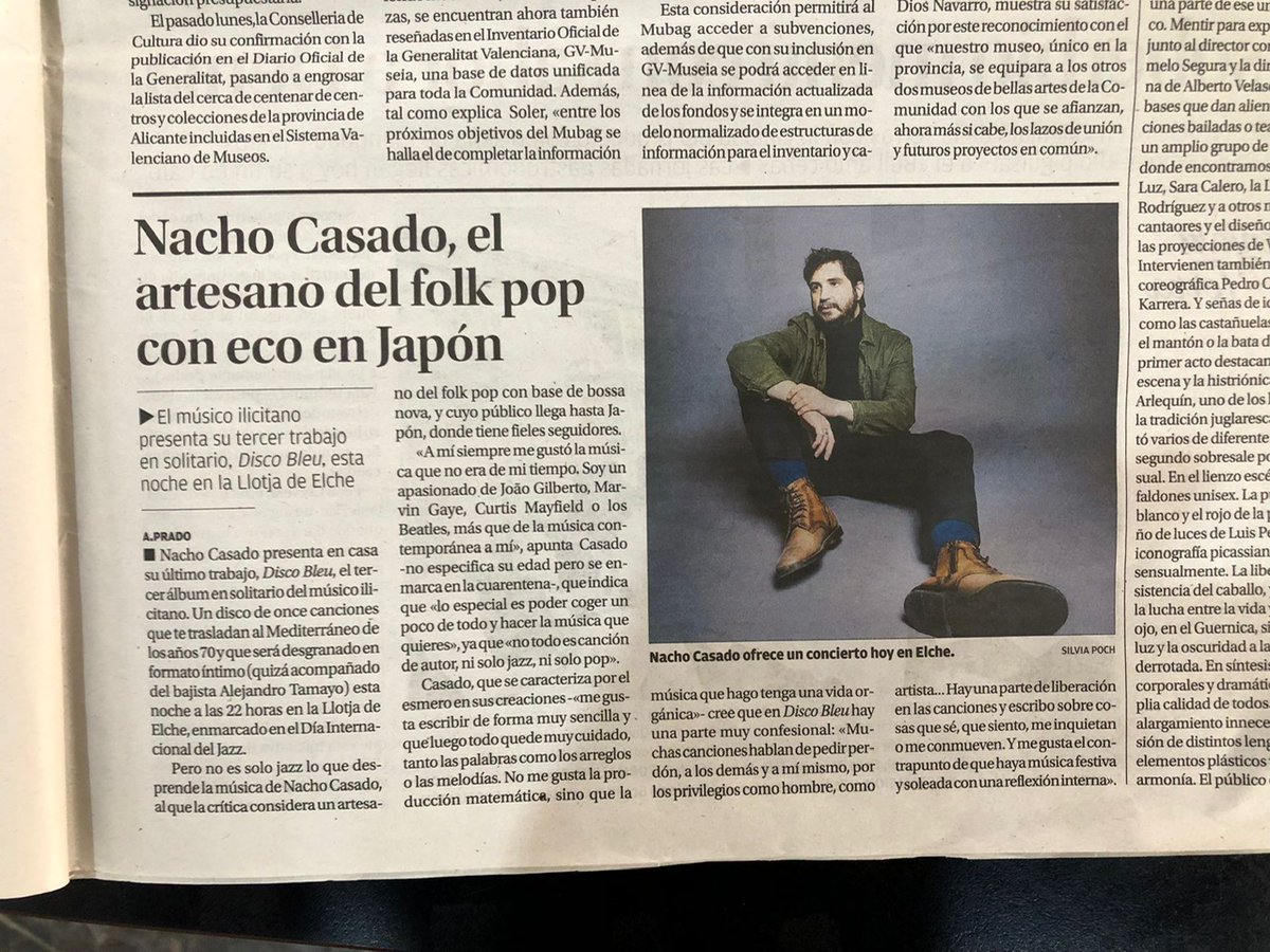 _NachoCasado_'s tweet photo. 🙏🏽Gracias a todos los medios de #ELCHE por la difusión de "DISCO BLEU" y de la presentación en la sala La Llotja
#TeleElx #Solfmradio #CopeElche #Ondacero #ElInformación #NachoCasado #DiscoBleu https://t.co/WkP37iTlVb