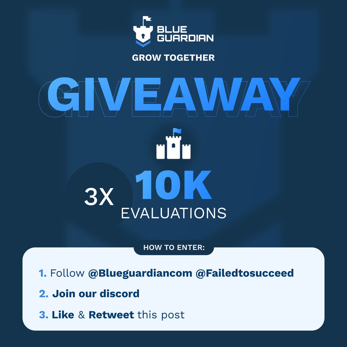 sarkarr_19's tweet photo. 🚨 GIVEAWAY ALERT 🚨 

3 people will stand a chance to win 10$k challenge account from @BlueGuardiancom 

All you need to do is 

- follow @BlueGuardiancom &amp; @FailedtoSucceed 

- Join their discord https://t.co/yzBLitSbfT

- Like/Rt this tweet and comment your favourite setup. https://t.co/Dlb5J5P1Am
