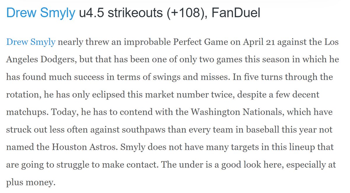 CommishFilmRoom's tweet photo. We are over a month into the season and still hitting north of 70% on pitching props for the @RotoGrinders community 🔥🔥🔥

⚾️ (TOR) J. Berrios u4.5 strikeouts✅
⚾️ (CHC) D. Smyly u4.5 strikeouts✅
⚾️ (SD) B. Snell o6.5 strikeouts✅

#MLB | #GamblingTwitter https://t.co/GXi0ibeJGL