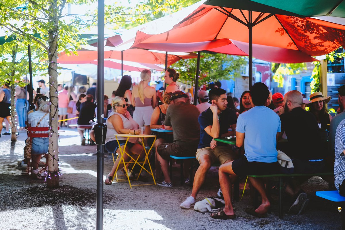 LandGrantBeer's tweet photo. We're also excited #Columbus voted us as the city's Best Drinking Patio &amp; Best Bar in Franklinton again, AND showed love for our partners:
🍗 @rayrayshogpit: Best Food Truck + Best BBQ
🍕 @LateNightSlice: Best Traditional Pizza + Best Place for Late Night Eats

Cheers! #ColumBEST https://t.co/P6hHKsjtnt