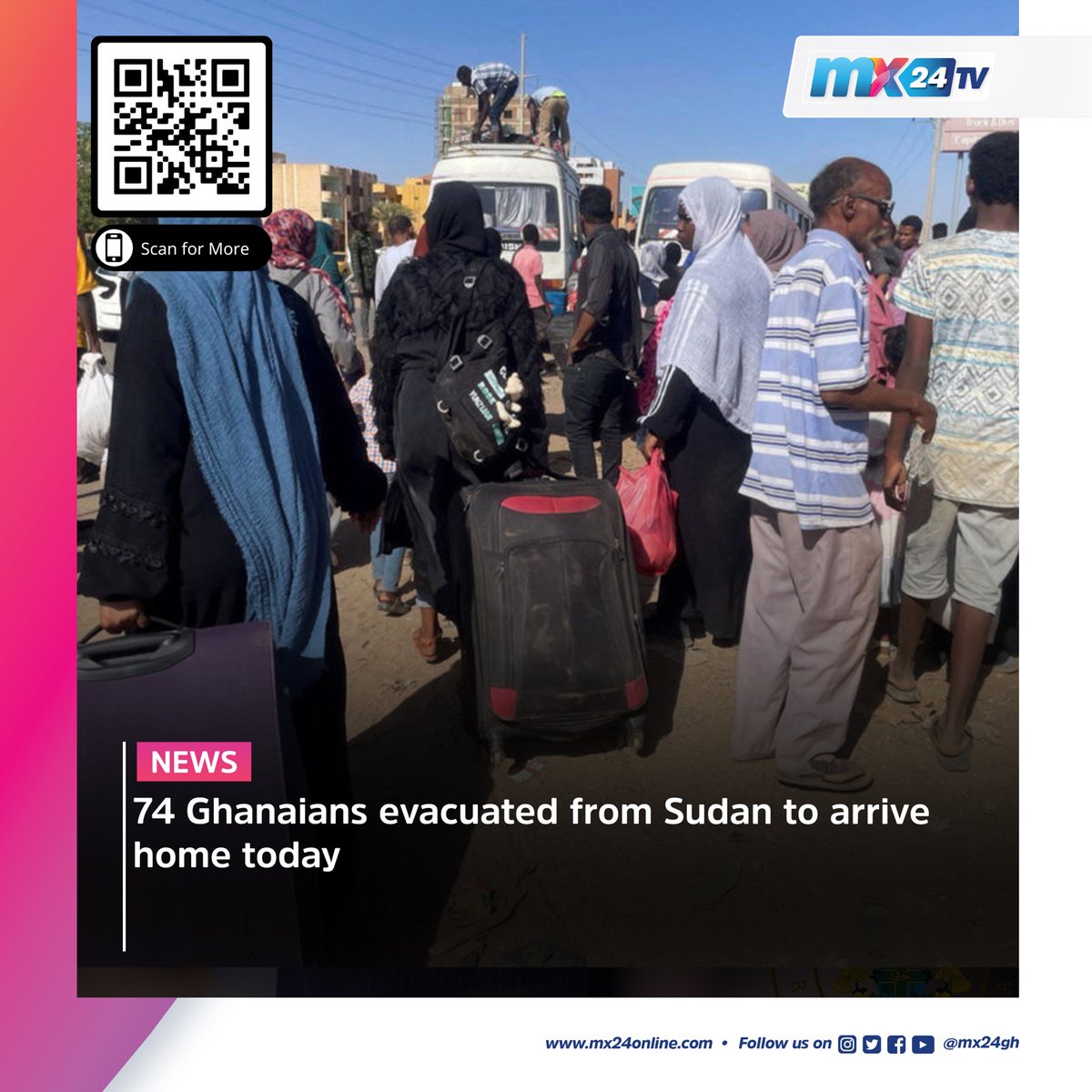 mx24gh's tweet photo. Here are today's biggest headlines. Scan the code to visit our website to read more.
#mx24gh #funfearlessfactual #mx24news #Japan #Kishida #AkufoAddo #IMF #Sudan #CharlesIII #Derulo #Uganda #Engola #Klopp #Liverpool #EPL https://t.co/Nb2hH41Mw3