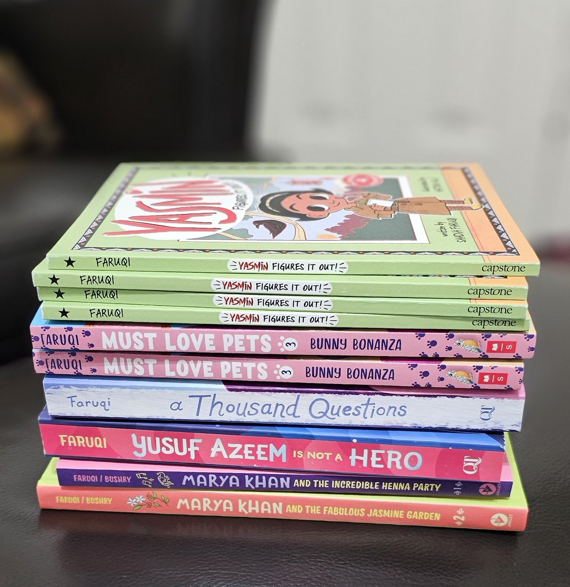 Did you know it's Children's Book Week? I'm giving away this big pile of my books (one for each winner), so follow me, like, and RT this tweet for a chance to win. USA only, ends Thursday. 
#childrensbookweek