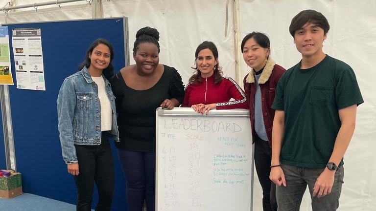 tas_function's tweet photo. We had so much fun at #somerscience yesterday! It was a great day and the team spoke to loads of families and future roboticists about robotic swarms @sabinehauert @neshika_w @matimbaswana @suetl_ Fern and Razanne! #robotics #sciencefestival https://t.co/gf5xWuAd3h