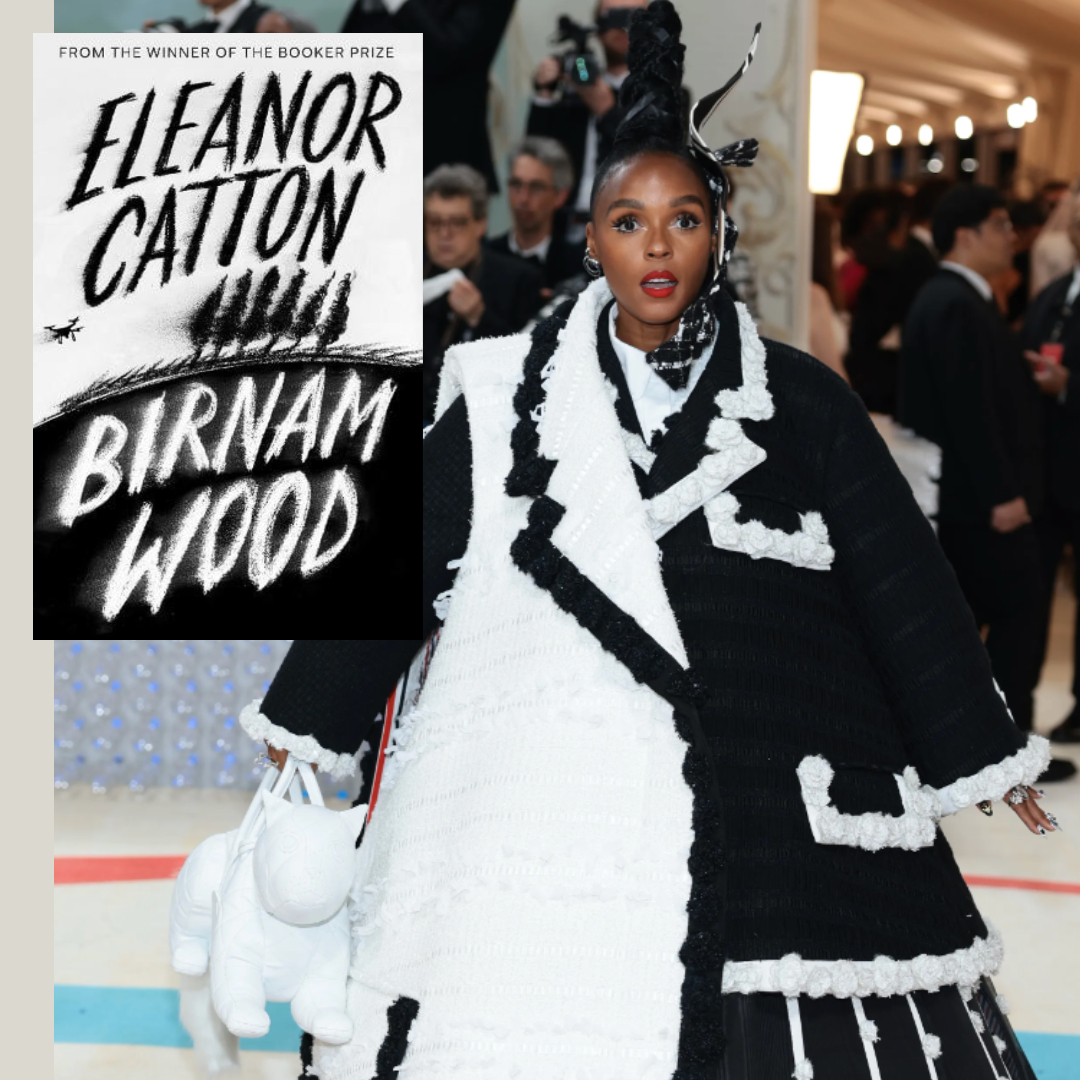 Janelle Monae as Eleanor Catton's dazzling psychological thriller, Birnam Wood 🖤 Signed Exclusive Edition with Sprayed Edges: bit.ly/3LMXds0 #LooksToBooks @JanelleMonae #MetGala